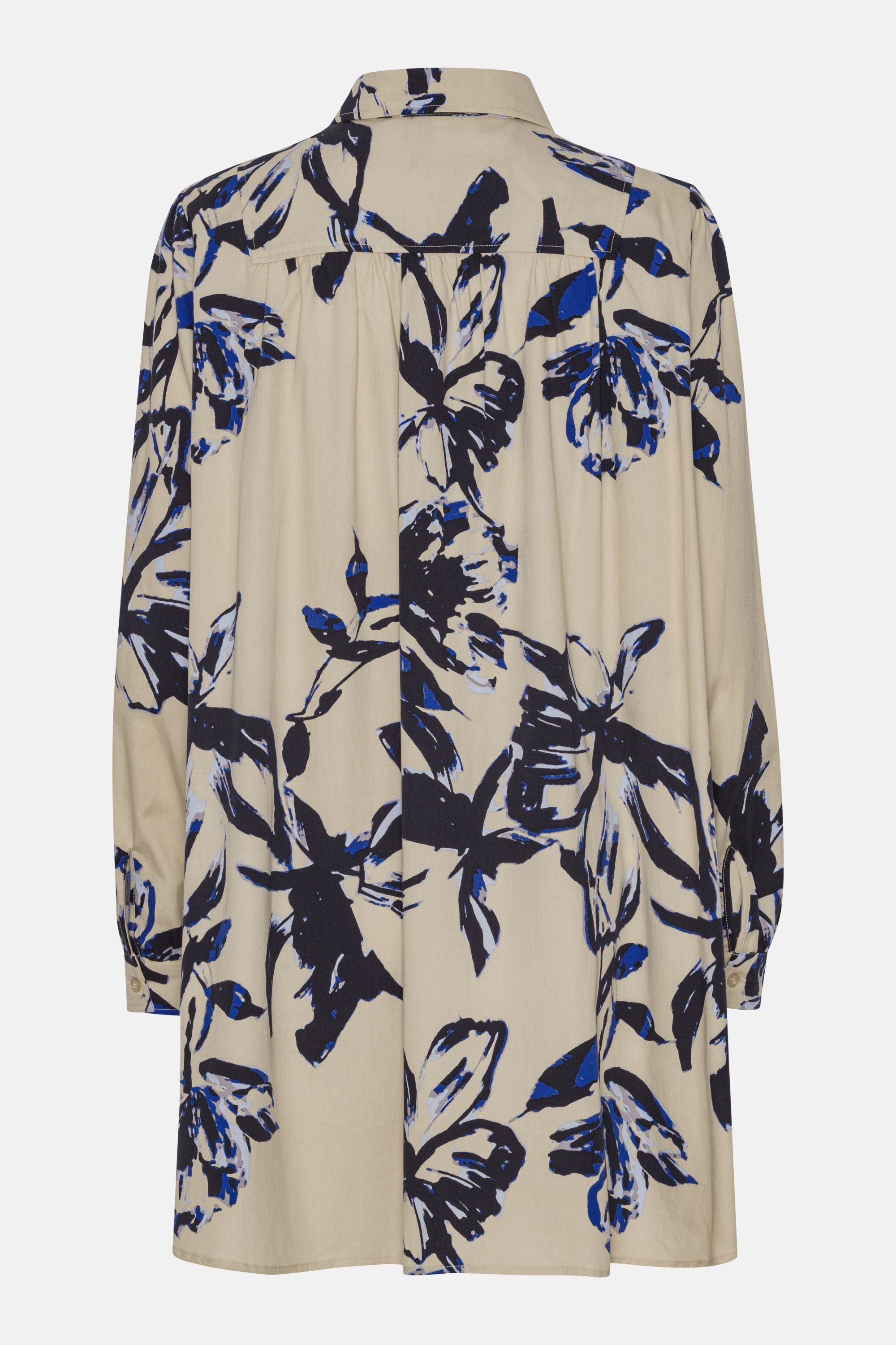 Langes Tunikakleid - Sand Artsy Stroke Flower